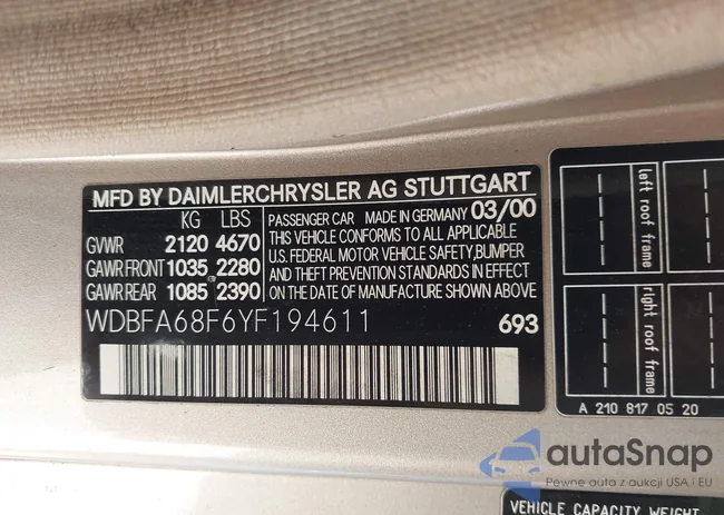 WDBFA68F6YF194611: 42362699