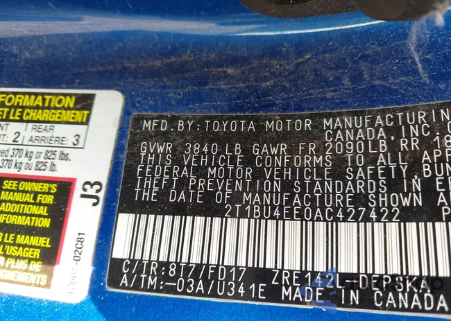 2T1BU4EE0AC427422: 42362080