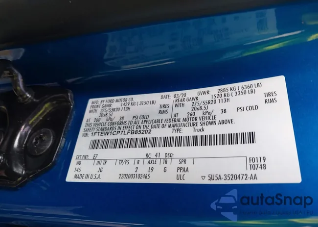 1FTEW1CP7LFB85202: 42363113