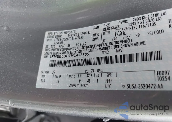 1FMEE5DP7MLA78805: 42363222