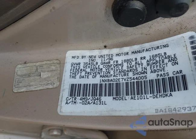 1NXBA02E7VZ544005: 42363262