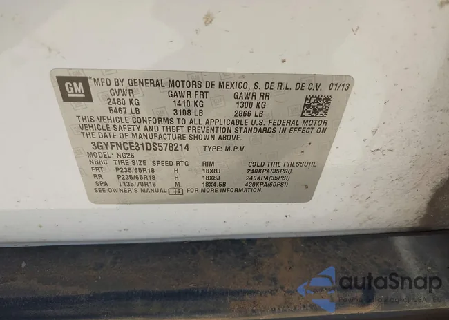 3GYFNCE31DS578214: 42363483