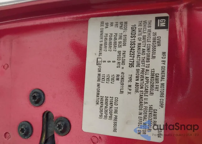 1GKDS13S342371795: 42363523