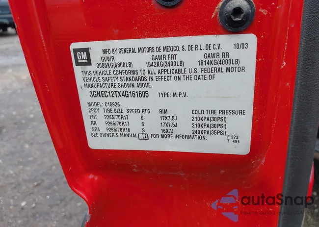 3GNEC12TX4G161605: 42363531