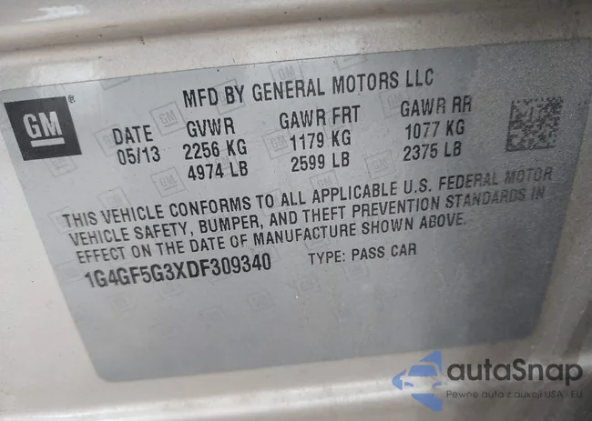 1G4GF5G3XDF309340: 42363533