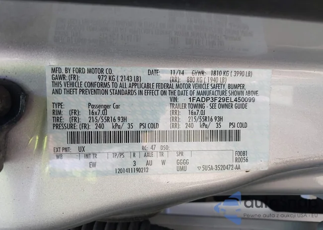 1FADP3F29EL450099: 42363101