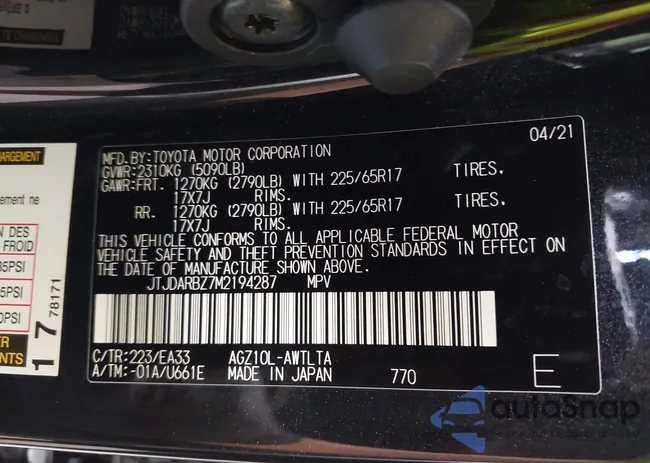 JTJDARBZ7M2194287: 42364179