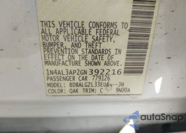 1N4AL3AP2GN392216: 42364212