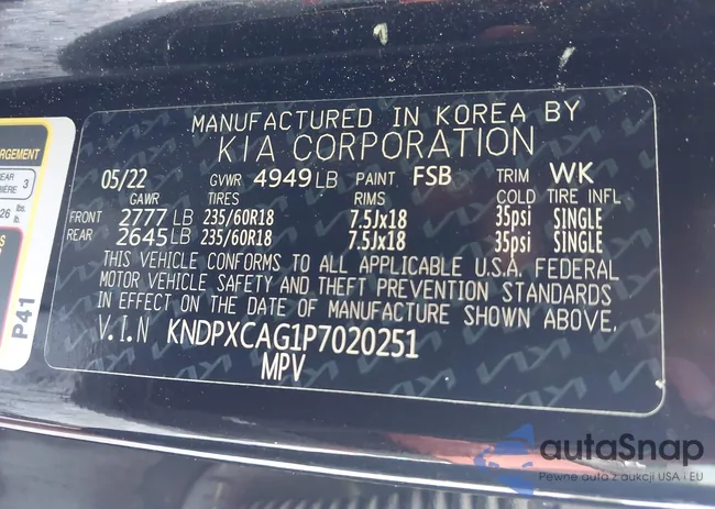 KNDPXCAG1P7020251: 42364221