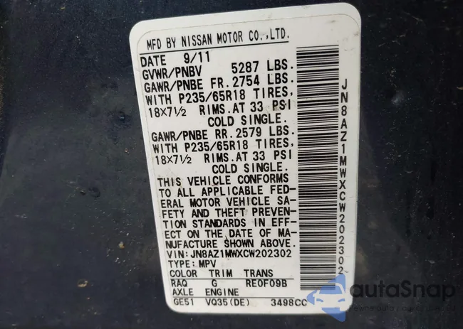 JN8AZ1MWXCW202302: 42364228