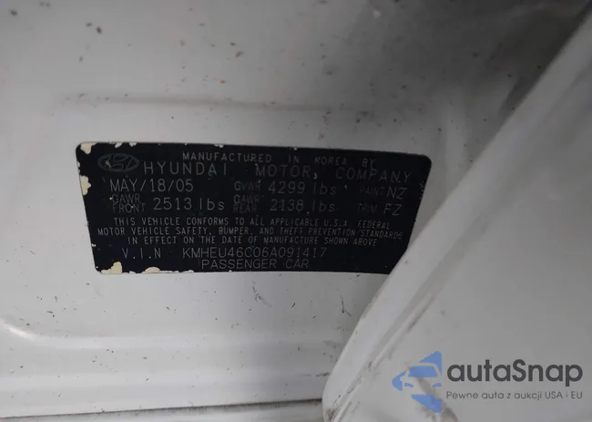 KMHEU46C06A091417: 42364241