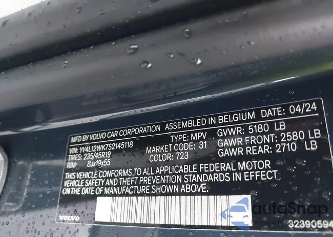 YV4L12WK7S2145118: 42364432