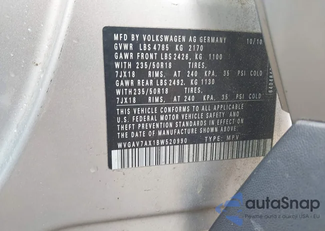 WVGAV7AX1BW520990: 42364436