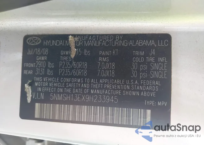 5NMSH13EX9H233945: 42364446