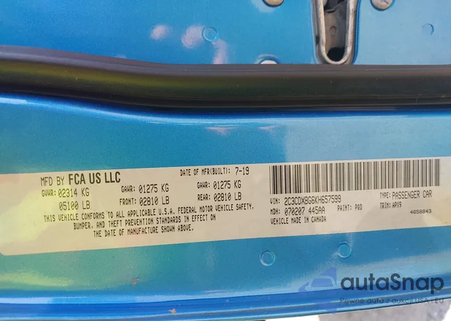 2C3CDXBG6KH657599: 42364516