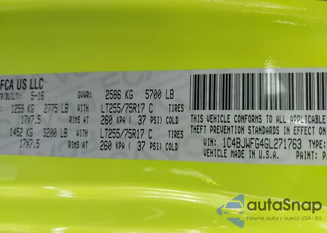 1C4BJWFG4GL271763: 42364519