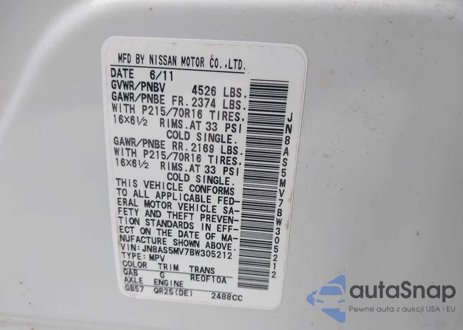 JN8AS5MV7BW305212: 42364593