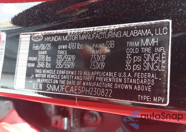 5NMJFCAE5PH230822: 42364691