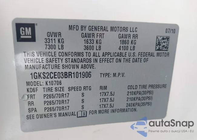 1GKS2CE03BR101906: 42363728