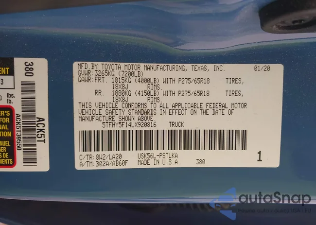 5TFHY5F14LX920816: 42363909