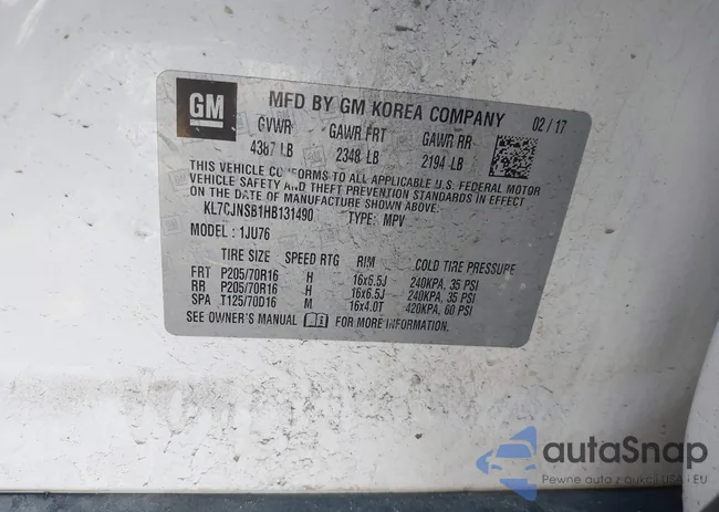 KL7CJNSB1HB131490: 42364080