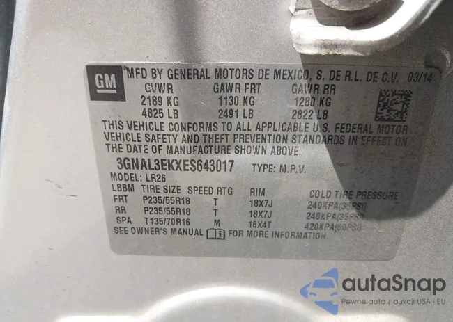 3GNAL3EKXES643017: 42365141