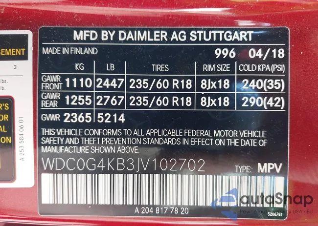 WDC0G4KB3JV102702: 42365175