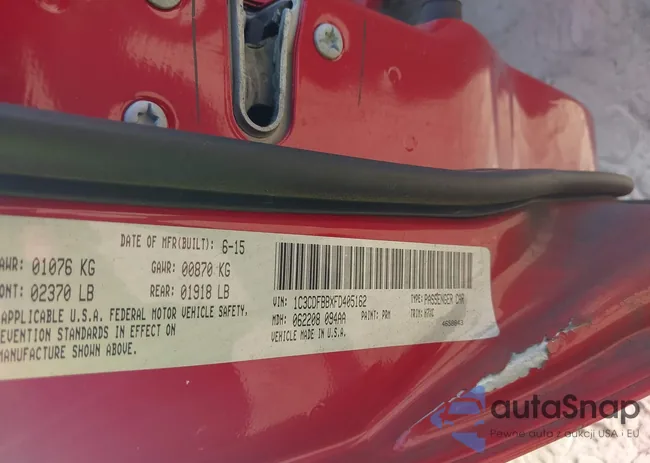 1C3CDFBBXFD405162: 42365182