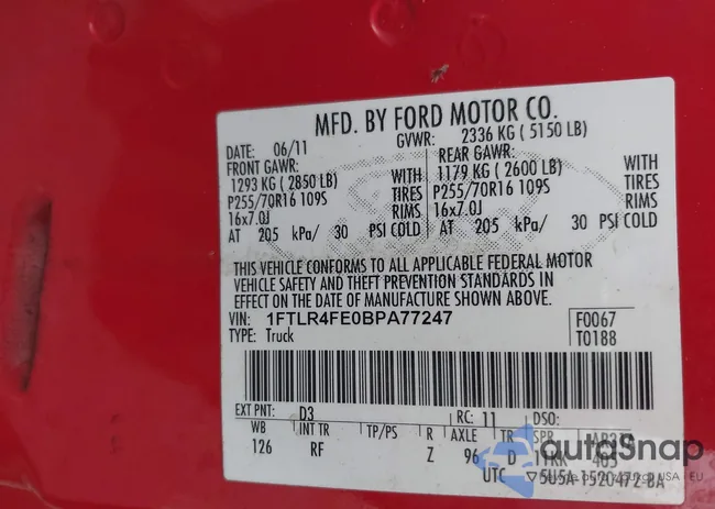 1FTLR4FE0BPA77247: 42365221