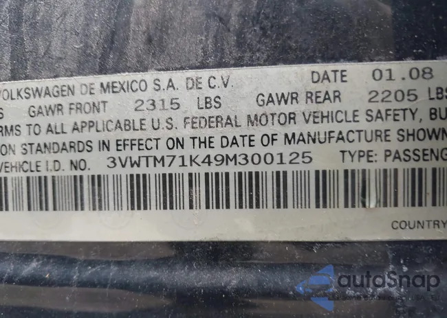 3VWTM71K49M300125: 42365254