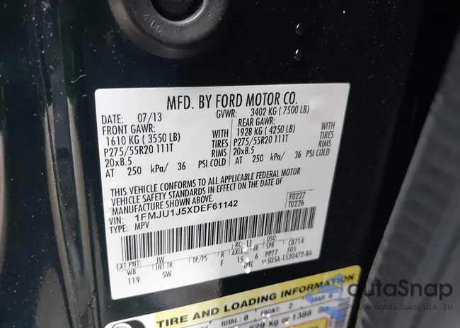 1FMJU1J5XDEF61142: 42365256