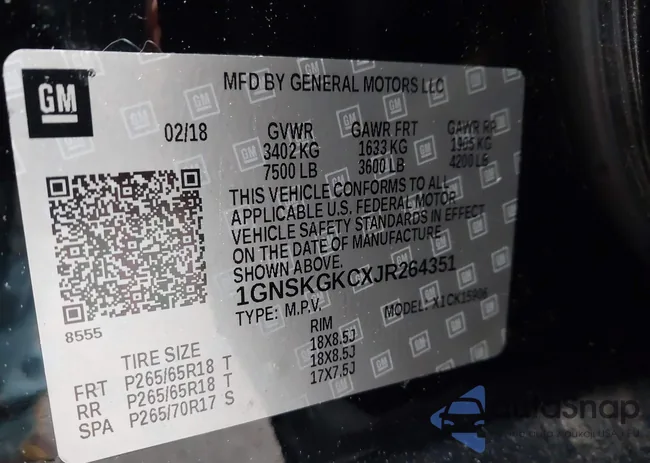 1GNSKGKCXJR264351: 42365399