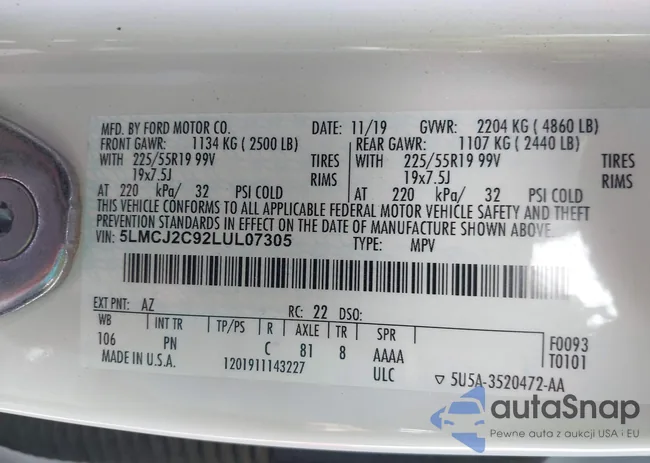 5LMCJ2C92LUL07305: 42365501