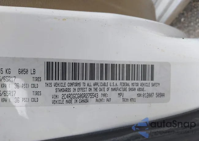 2C4RDGCG0GR275543: 42365577