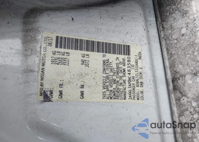 1N4AL3AP0HC483580: 42365628