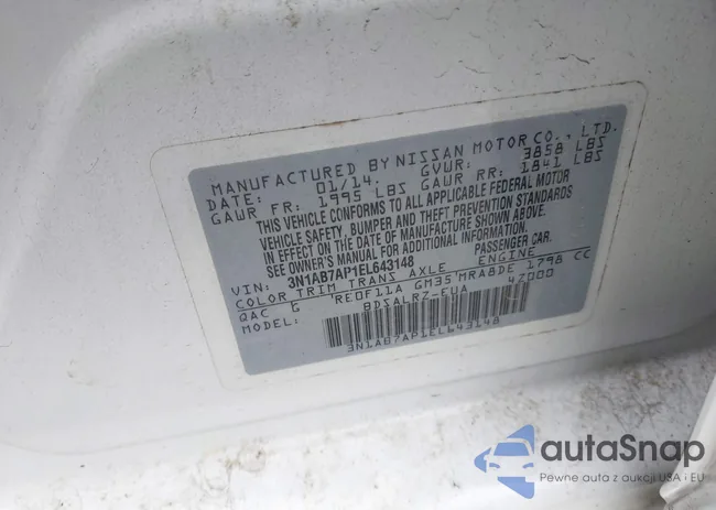 3N1AB7AP1EL643148: 42365634