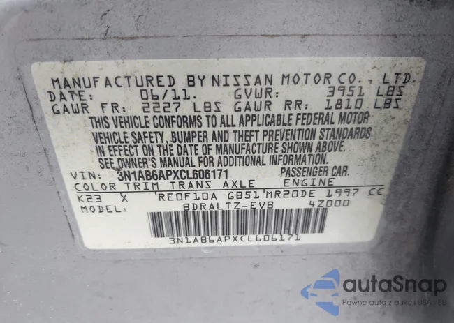 3N1AB6APXCL606171: 42365670