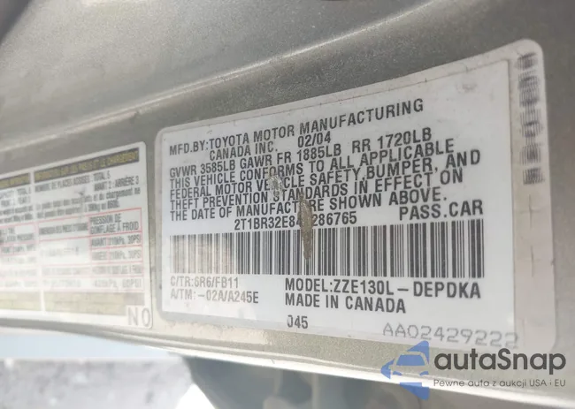 2T1BR32E84C286765: 42364767