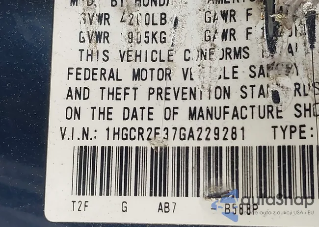 1HGCR2F37GA229281: 42364791