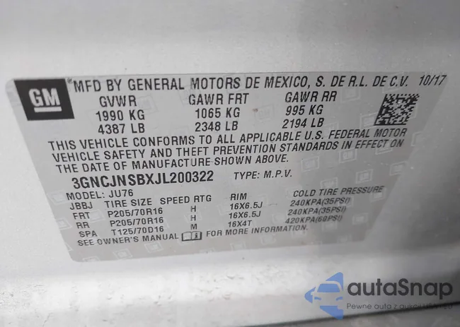 3GNCJNSBXJL200322: 42364853