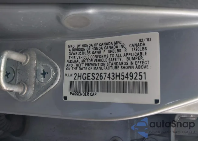 2HGES26743H549251: 42364858