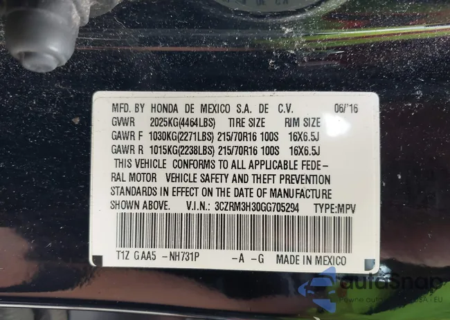 3CZRM3H30GG705294: 42364944