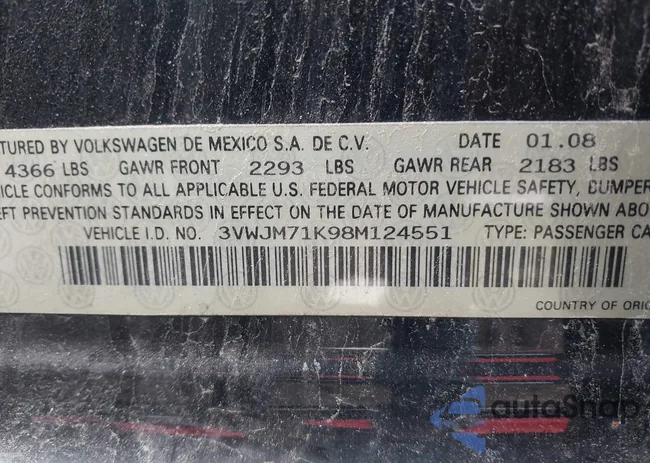 3VWJM71K98M124551: 42365053