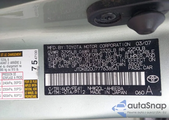 JTDKB20U777638541: 42365060