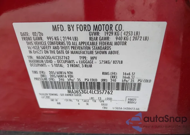 MAJ6S3GL4LC357762: 42366278