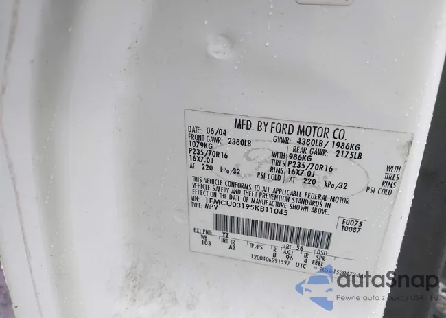 1FMCU03195KB11045: 42366299