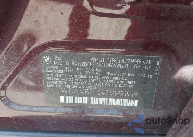 WBAVB73547VH21919: 42366396