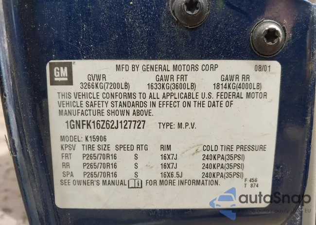 1GNFK16Z62J127727: 42367170