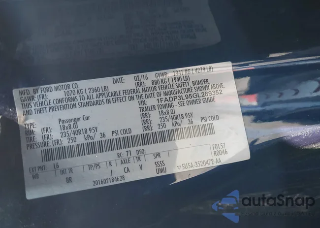 1FADP3L95GL289352: 42367514