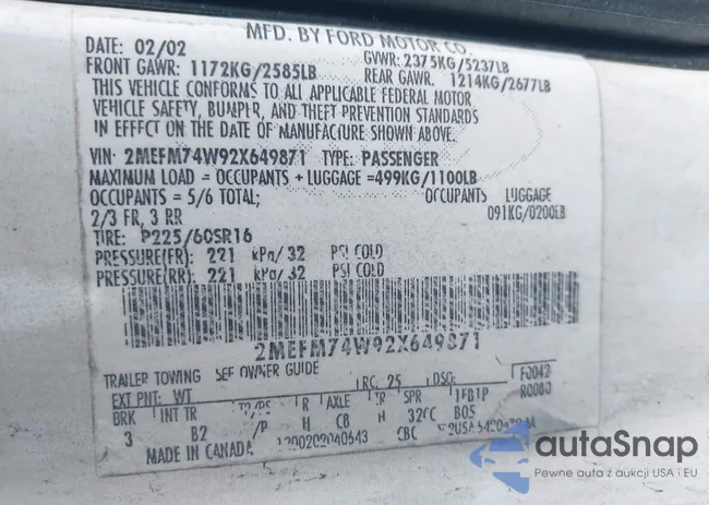 2MEFM74W92X649871: 42367545